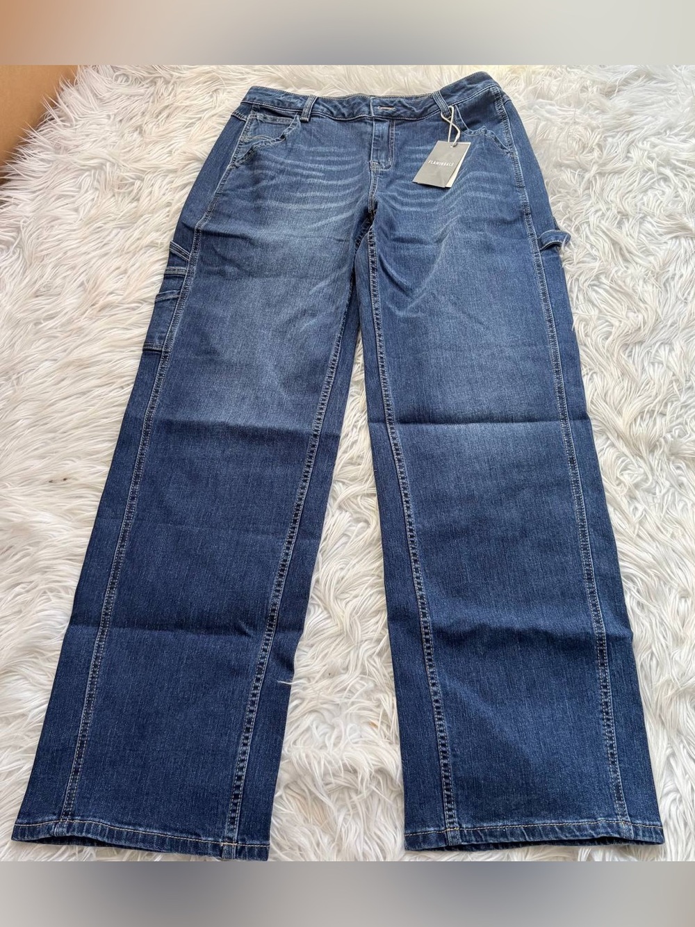 Flamingals Wide Leg Dark Wash Carpenter Jeans M FG15-13